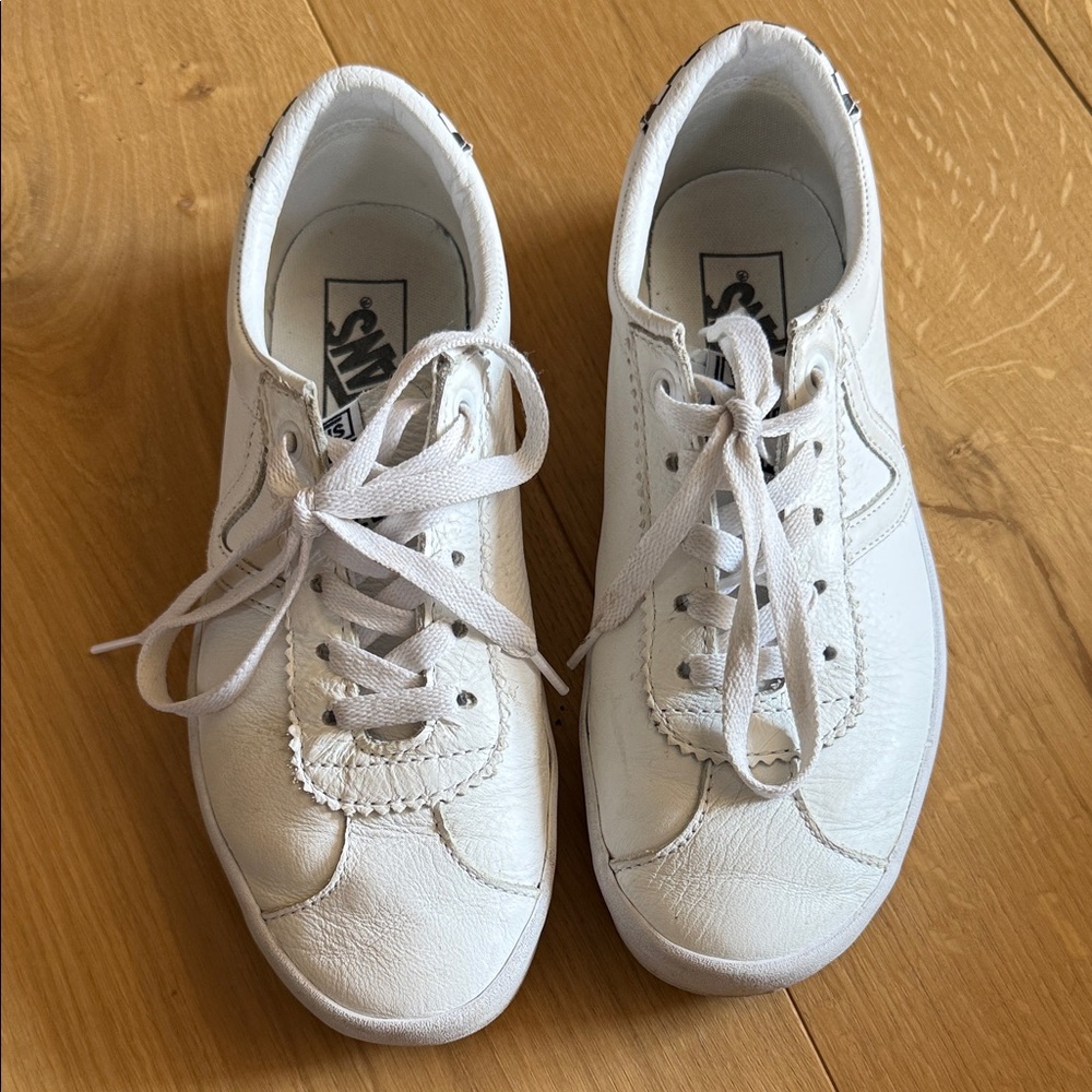 Vans Women's White Low-Top Leather Sneakers